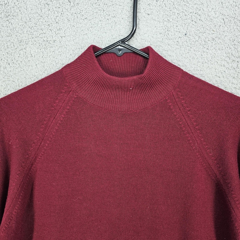 The Edinburgh Woollen Mill Sweater Womens Small Red Lambswool Mock Neck Knit - Picture 2 of 9